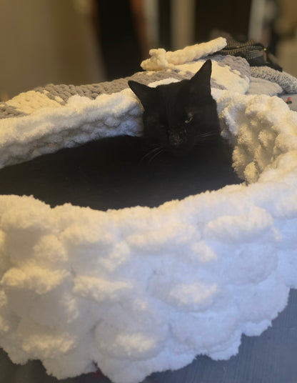The Cloud Hand Knit Plush Pet Bed by Milton & Neo