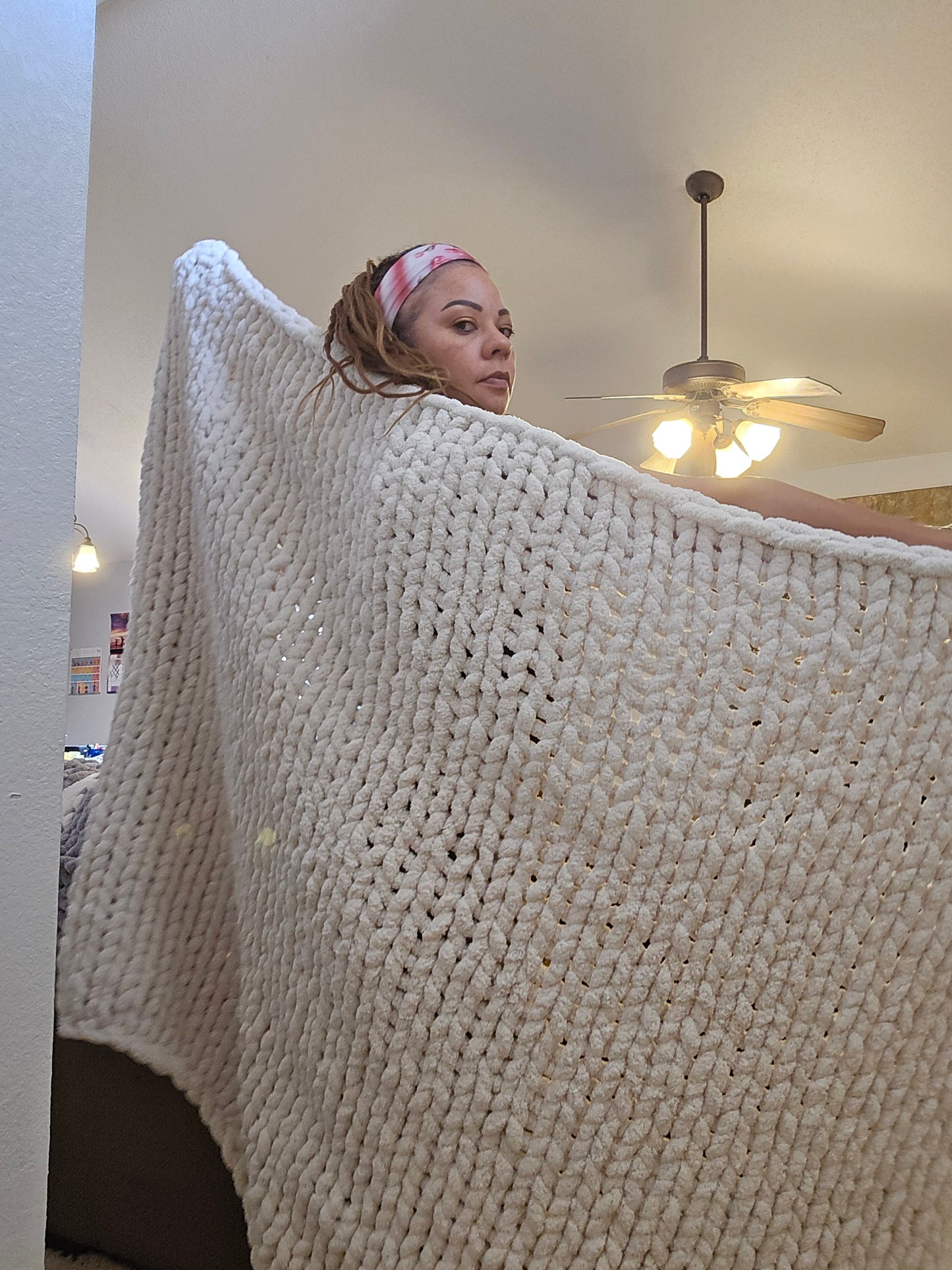 The Nimbus Throw | Hand Knit Cozy Blanket