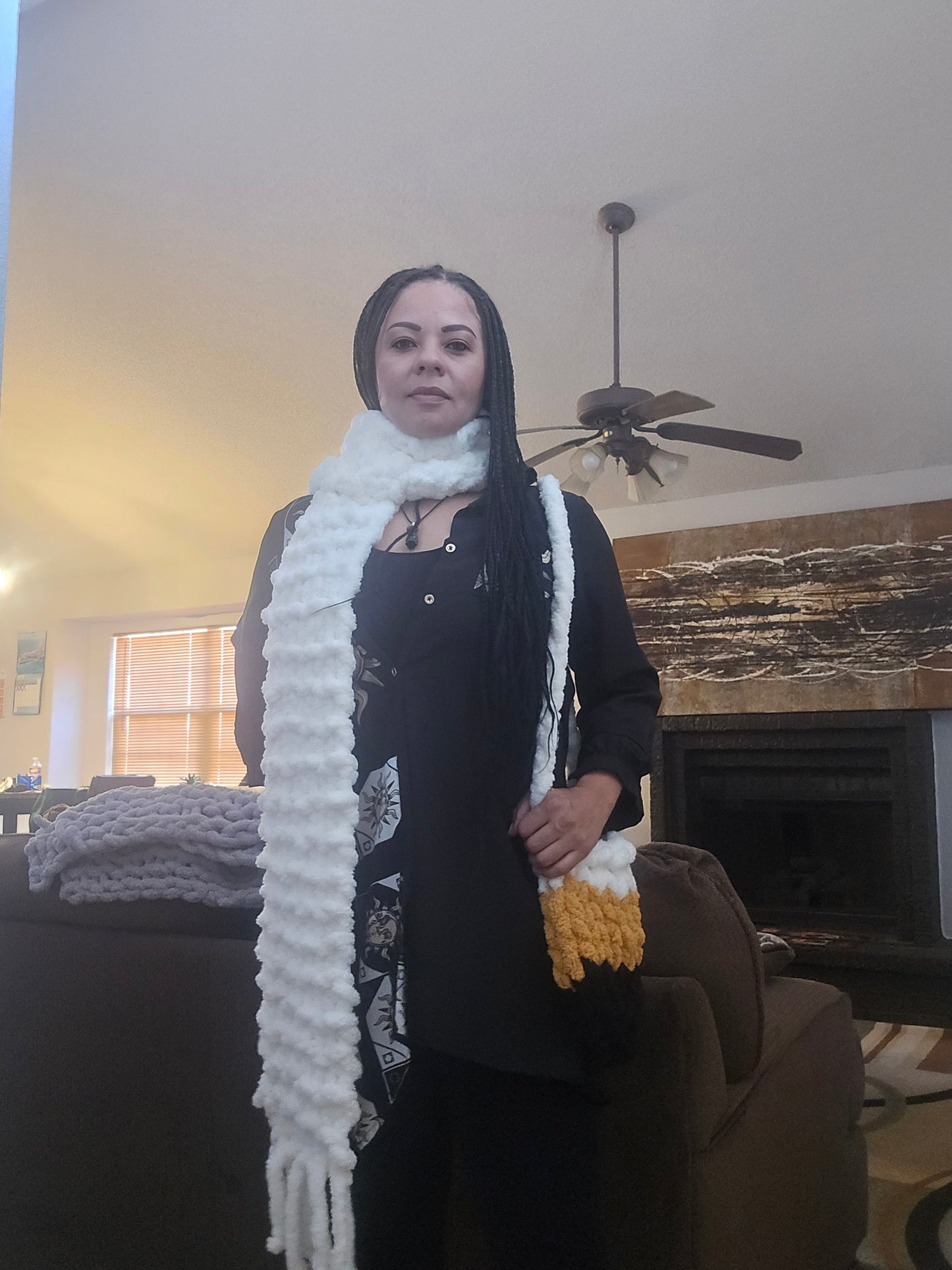 The Stratus Luxe Hand-Knit Ultra Plush Chunky Knit Scarf