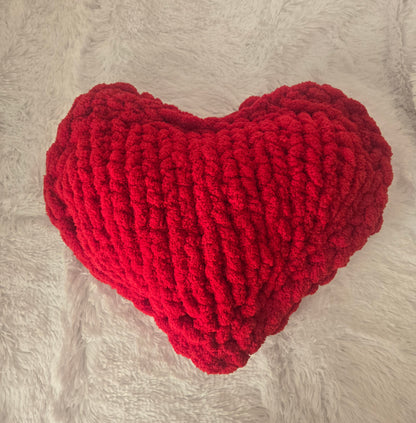 Plush Pulse Heart Hand-Knit Pillow | Accent Pillow Home Decor