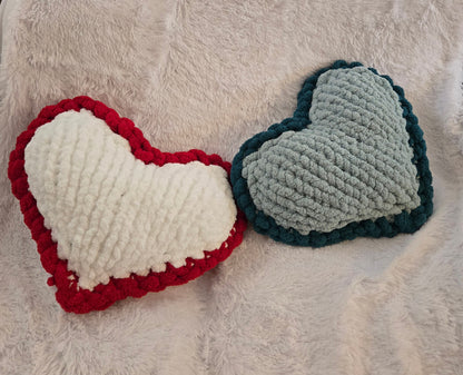 Plush Pulse Heart Hand-Knit Pillow | Accent Pillow Home Decor