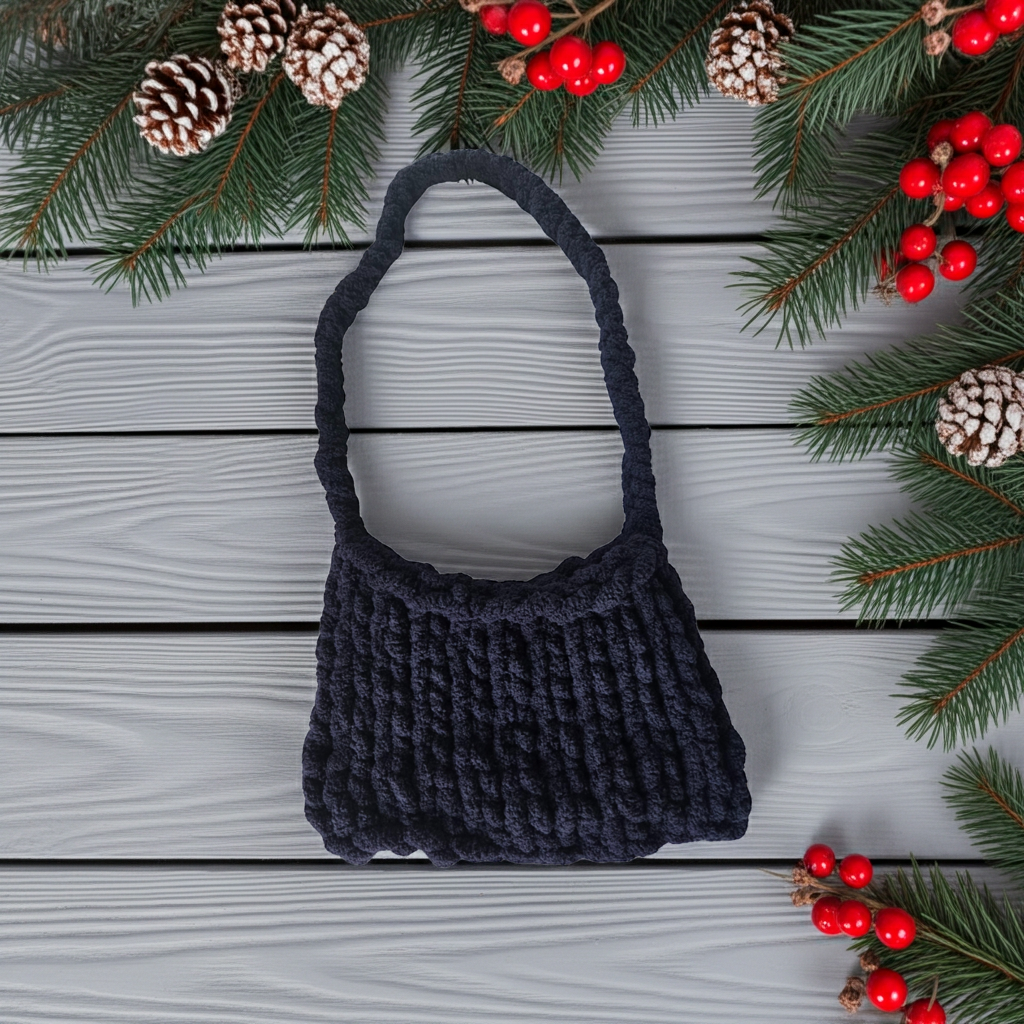 Puffin Puff Chunky Knit Purse