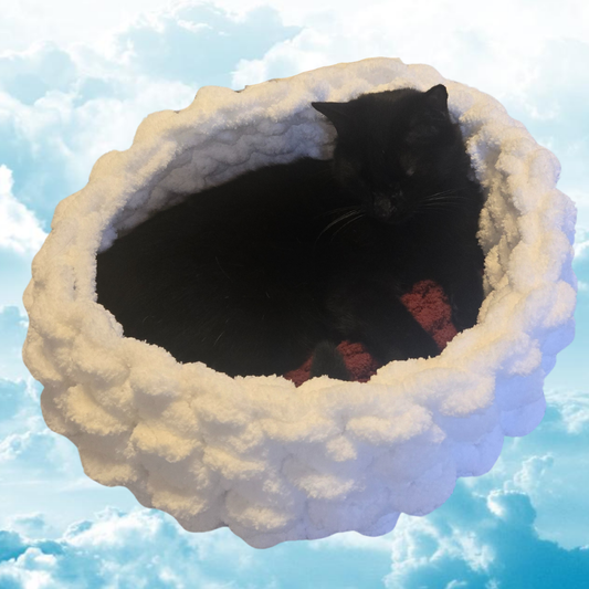 The Cloud Hand Knit Plush Pet Bed by Milton & Neo